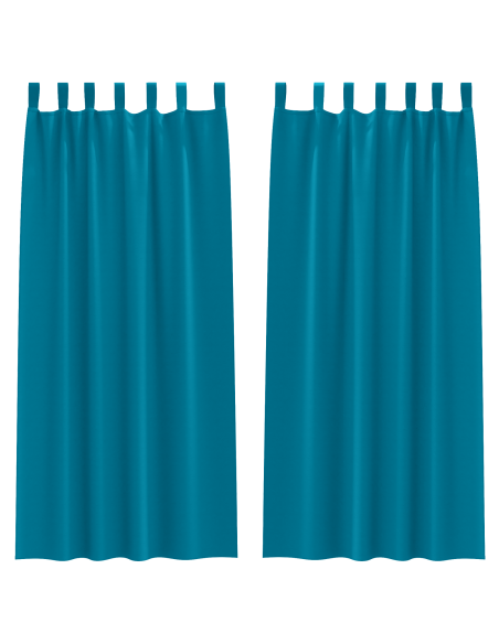Tende con tende 2 pcs Turchese 260 x 140 cm Poliestere