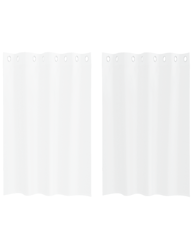Tenda in Velo con tende 2 pcs Bianco 140 x 140 cm Poliestere