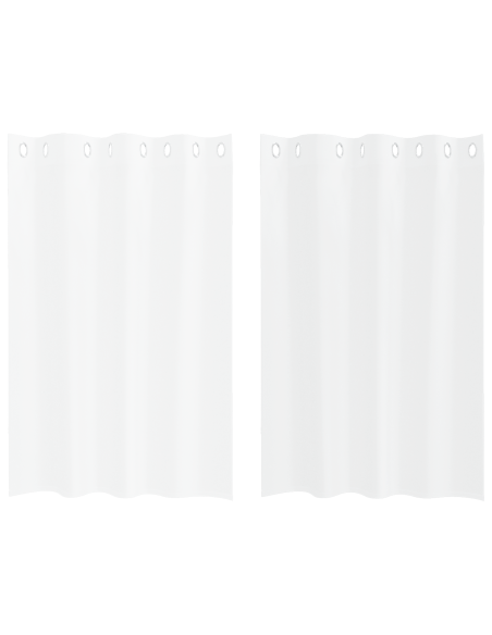 Tende con tende 2 pcs Bianco 140 x 140 cm Poliestere