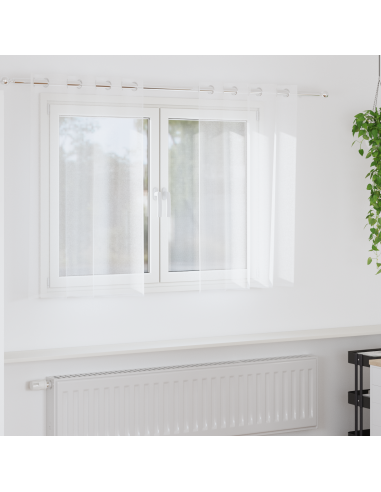 Tenda in Velo con tende 2 pcs Bianco 140 x 140 cm Poliestere