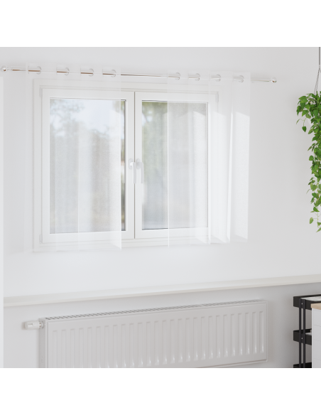 Tende con tende 2 pcs Bianco 140 x 140 cm Poliestere