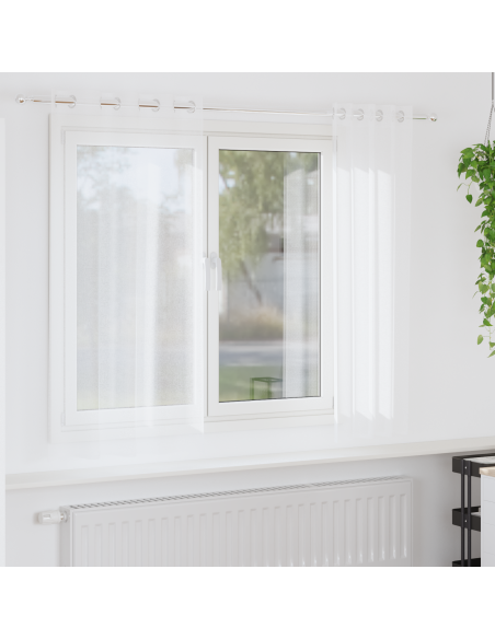 Tende con tende 2 pcs Bianco 140 x 175 cm Poliestere
