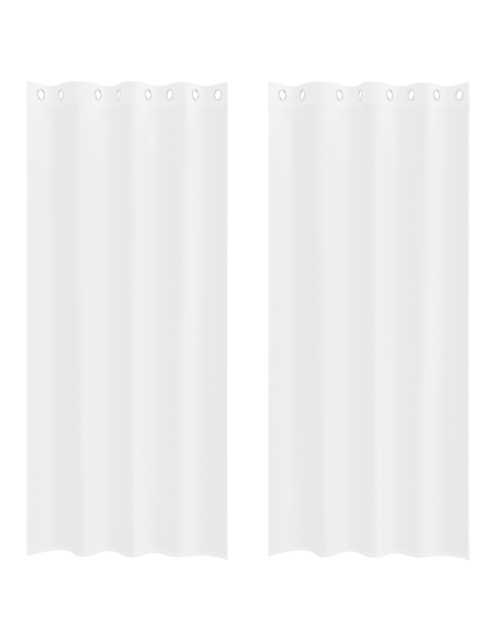 Tende con tende 2 pcs Bianco 140 x 245 cm Poliestere