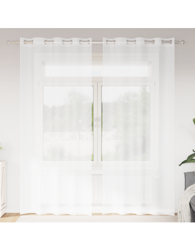 Tenda in Velo con tende 2 pcs Bianco 245 x 140 cm Poliestere