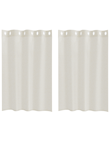 Tenda in Velo con tende 2 pcs Crema 140 x 140 cm Poliestere