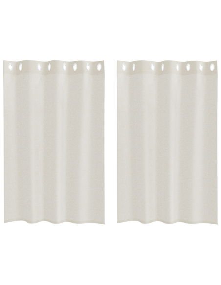 Tende con tende 2 pcs Crema 140 x 140 cm Poliestere