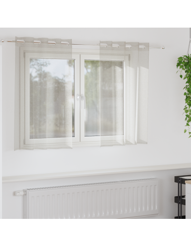 Tenda in Velo con tende 2 pcs Crema 140 x 140 cm Poliestere