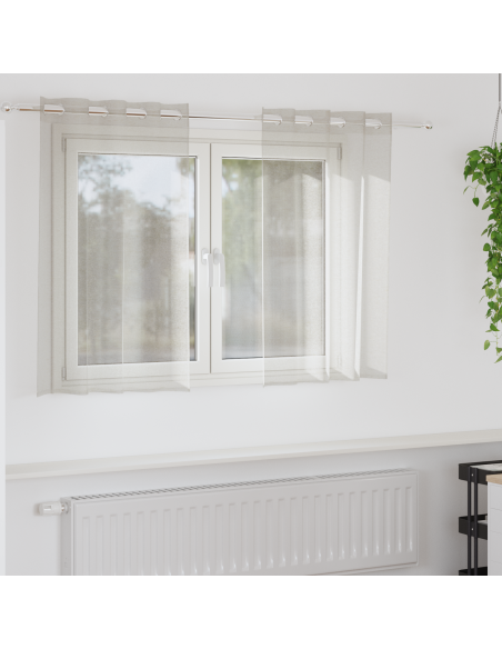 Tende con tende 2 pcs Crema 140 x 140 cm Poliestere