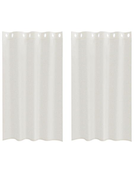 Tende con tende 2 pcs Crema 140 x 175 cm Poliestere