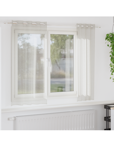 Tenda in Velo con tende 2 pcs Crema 175 x 140 cm Poliestere