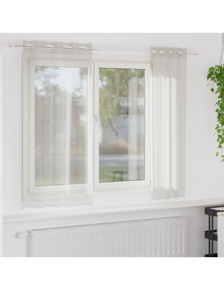 Tende con tende 2 pcs Crema 140 x 175 cm Poliestere
