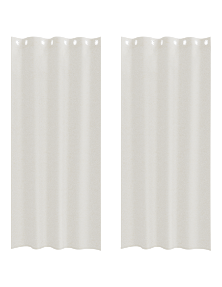 Tende con tende 2 pcs Crema 140 x 245 cm Poliestere