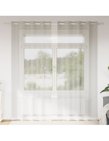 Tenda in Velo con tende 2 pcs Crema 260 x 140 cm Poliestere