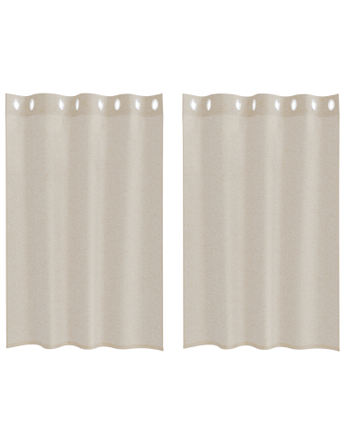 Tenda in Velo con tende 2 pcs Sabbia 140 x 140 cm Poliestere