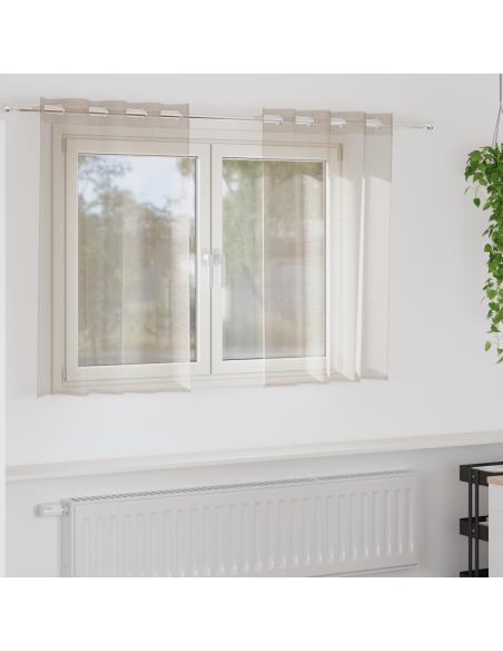 Tenda in Velo con tende 2 pcs Sabbia 140 x 140 cm Poliestere