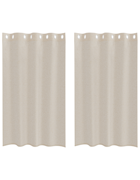 Tende con tende 2 pcs Sabbia 140 x 175 cm Poliestere