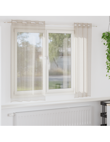 Tenda in Velo con tende 2 pcs Sabbia 175 x 140 cm Poliestere