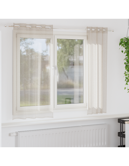 Tende con tende 2 pcs Sabbia 140 x 175 cm Poliestere