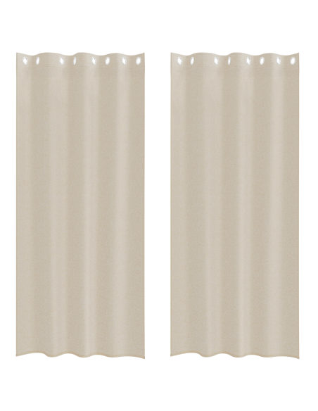 Tende con tende 2 pcs Sabbia 140 x 260 cm Poliestere