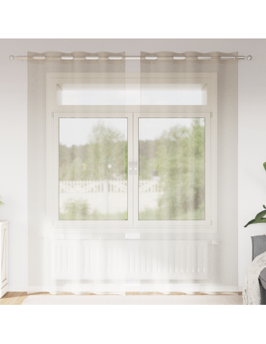 Tenda in Velo con tende 2 pcs Sabbia 260 x 140 cm Poliestere