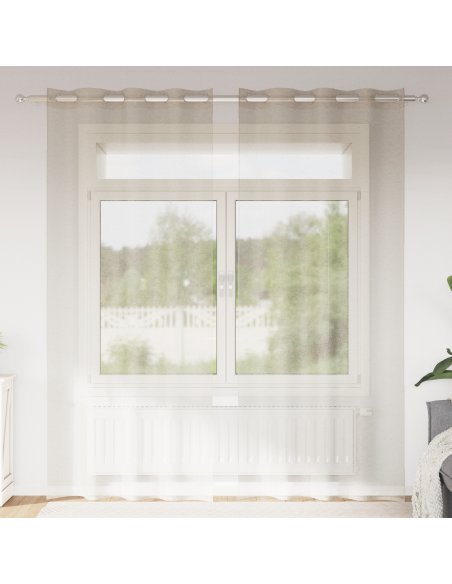 Tende con tende 2 pcs Sabbia 140 x 260 cm Poliestere