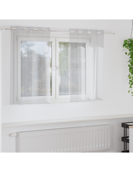 Tende con tende 2 pcs Grigio chiaro 140 x 140 cm Poliestere