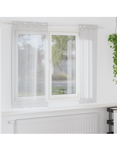 Tenda in Velo 2 pcs Grigio chiaro 175 x 140 cm Poliestere