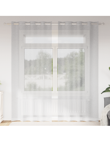 Tenda in Velo 2 pcs Grigio chiaro 225 x 140 cm Poliestere
