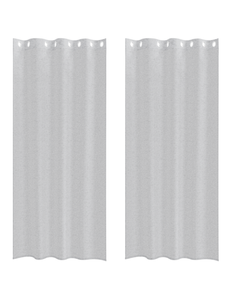 Tende con tende 2 pcs Grigio chiaro 140 x 245 cm Poliestere