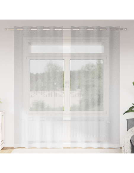 Tende con tende 2 pcs Grigio chiaro 140 x 245 cm Poliestere