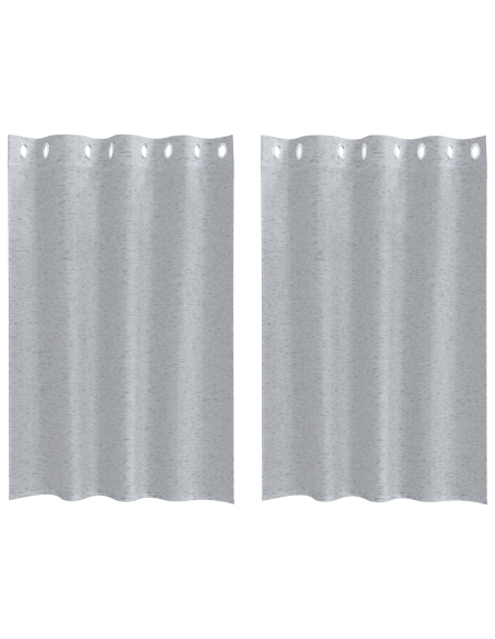 Tende con tende 2 pcs Grigio scuro 140 x 140 cm Poliestere