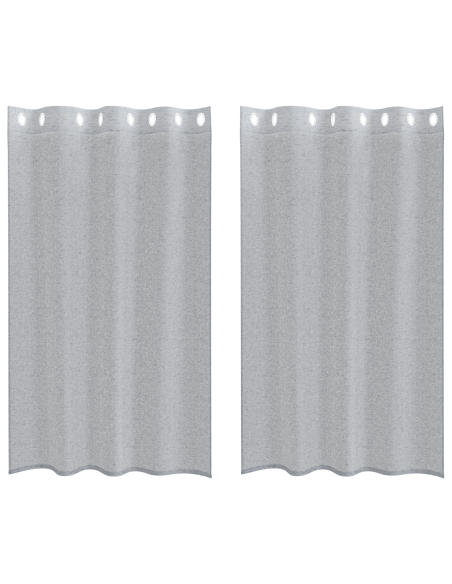 Tende con tende 2 pcs Grigio scuro 140 x 175 cm Poliestere