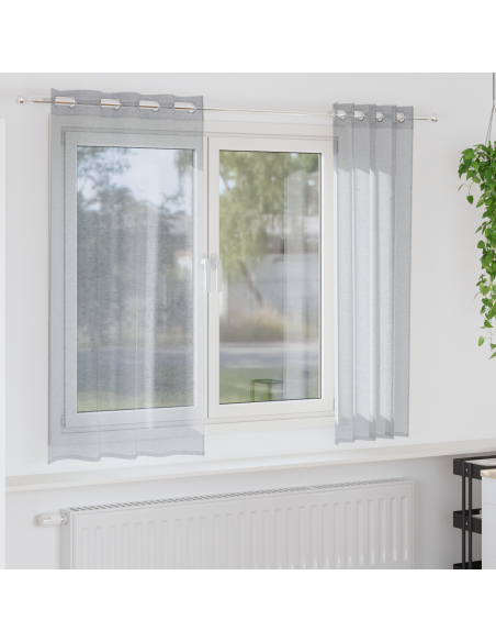 Tende con tende 2 pcs Grigio scuro 140 x 175 cm Poliestere