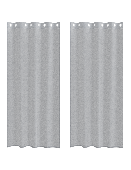 Tende con tende 2 pcs Grigio scuro 140 x 225 cm Poliestere