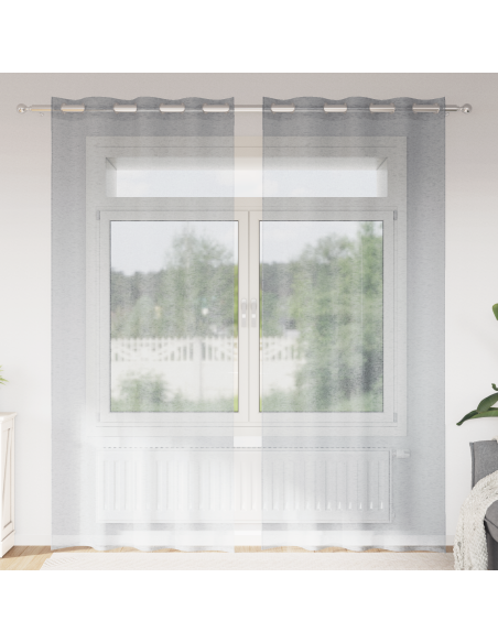 Tende con tende 2 pcs Grigio scuro 140 x 225 cm Poliestere