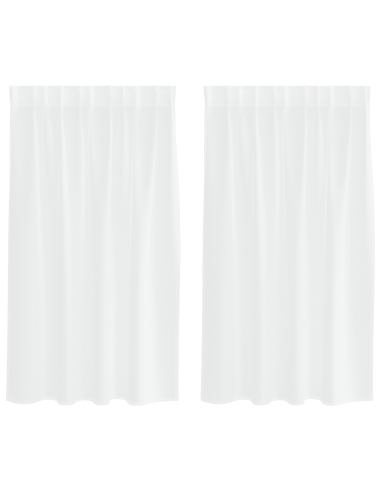 Tenda in Velo con tende 2 pcs Bianco 140 x 140 cm Poliestere