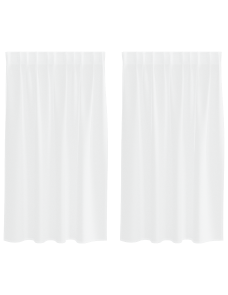 Tende con tende 2 pcs Bianco 140 x 140 cm Poliestere