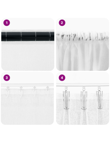 Tenda in Velo con tende 2 pcs Bianco 175 x 140 cm Poliestere