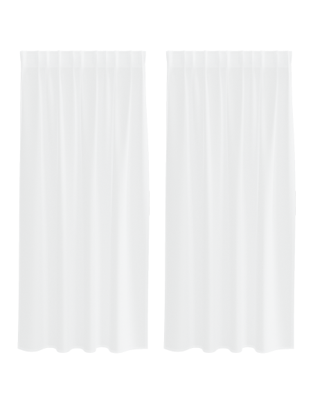 Tende con tende 2 pcs Bianco 140 x 175 cm Poliestere