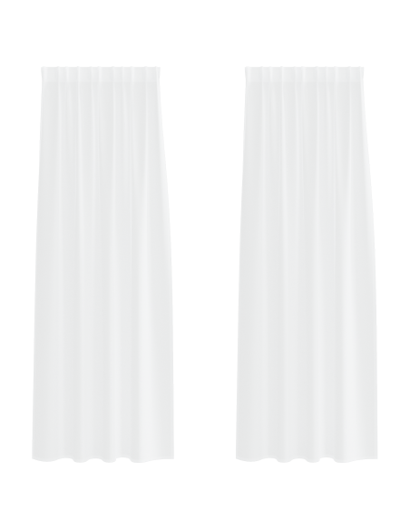 Tende con tende 2 pcs Bianco 140 x 260 cm Poliestere