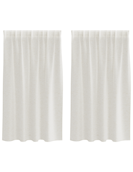 Tende con tende 2 pcs Crema 140 x 140 cm Poliestere