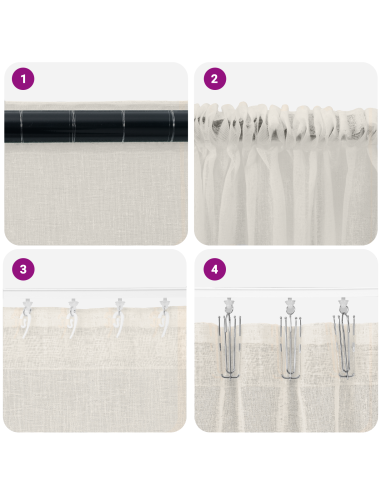 Tenda in Velo con tende 2 pcs Crema 175 x 140 cm Poliestere