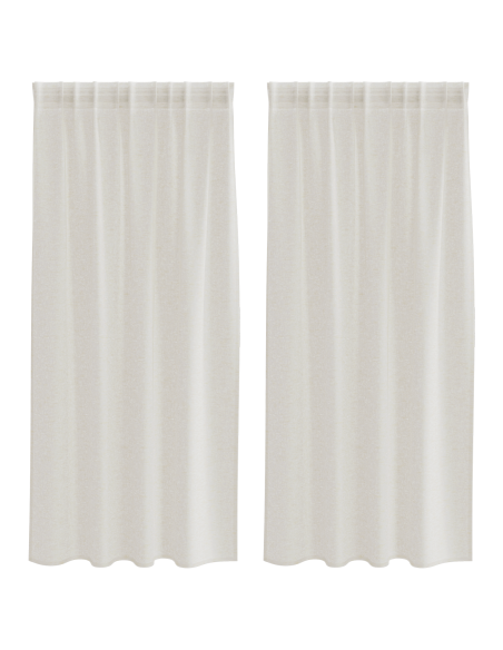 Tende con tende 2 pcs Crema 140 x 175 cm Poliestere