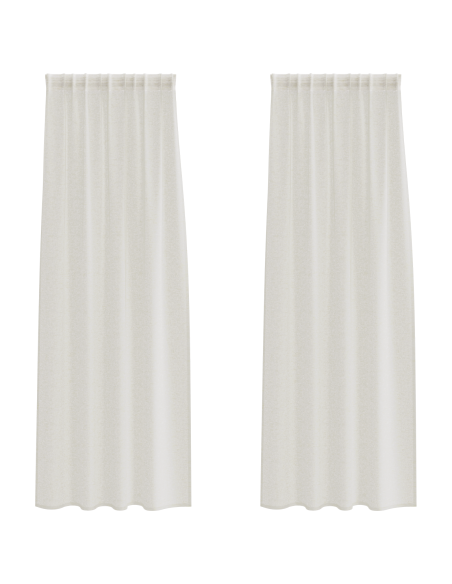 Tende con tende 2 pcs Crema 140 x 260 cm Poliestere