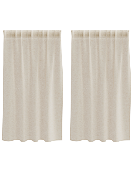 Tende con tende 2 pcs Sabbia 140 x 140 cm Poliestere