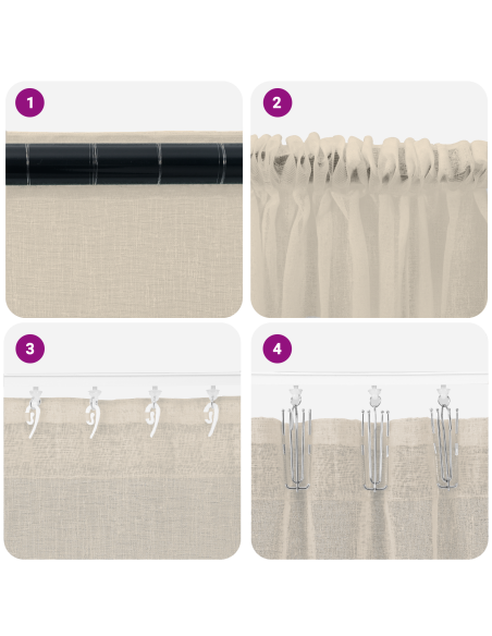 Tende con tende 2 pcs Sabbia 140 x 225 cm Poliestere