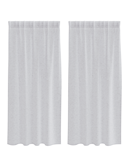 Tende con tende 2 pcs Grigio chiaro 140 x 175 cm Poliestere