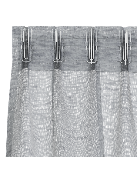 Tende con tende 2 pcs Grigio scuro 140 x 140 cm Poliestere