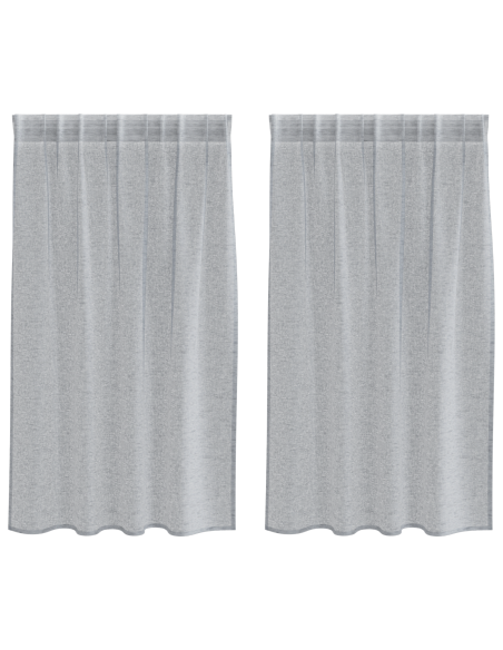 Tende con tende 2 pcs Grigio scuro 140 x 140 cm Poliestere