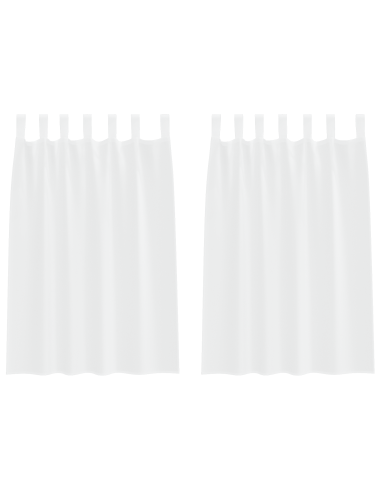 Tenda in Velo con tende 2 pcs Bianco 140 x 140 cm Poliestere